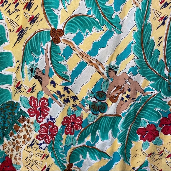 Pau Hana Hawaii Tropical Print Sleeveless Dress Size Large - Picture 4 of 7